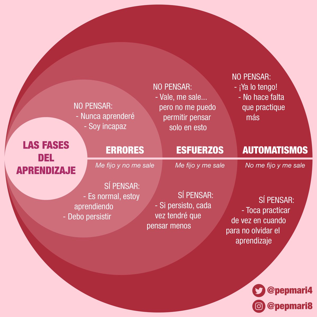 Las tres fases del proceso de aprendizaje
#MatricesPsicológicas