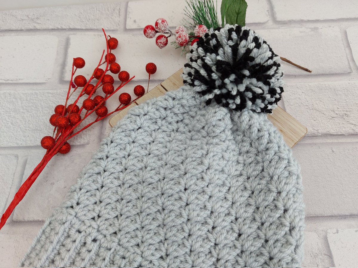 Definitely a hat day today, that's if you venture off the sofa 🛋 last of available of this design 

Crochetandihandmade.etsy.com 

#winterwarmers #mhhsbd #htlmphour #ukgiftam #craftersuk #pompomhat #EarlyBiz