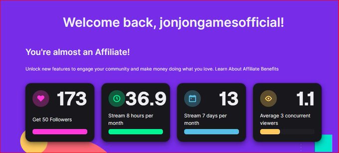 I want to thank every single one of my followers for their love and support. Grind time to affiliate<a href="/tag/smallstreamers"class="tags"><span>#smallstreamers</span></a>