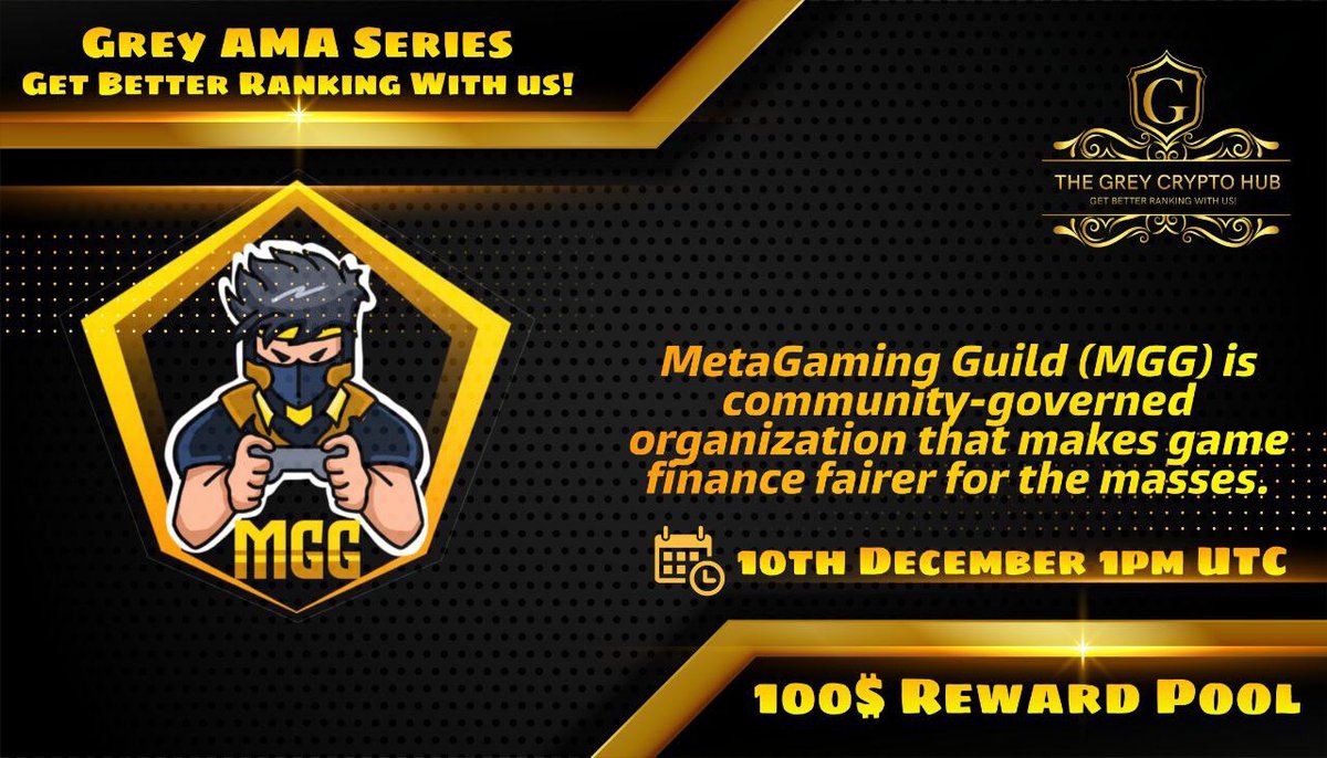 MetaGamingGuild's tweet photo. 🗣AMA Recap: MGG X The Grey Crypto Hub💬

📆On Dec 10,2021, the team at MGG attended an AMA session organized by @greycryptohub –one of the leading crypto channels in Asia

🚀To know the highlights of the program here is an AMA Recap✨

📌Read Full Article
https://t.co/1KyKXyY1gH https://t.co/CKeZ6FyShh