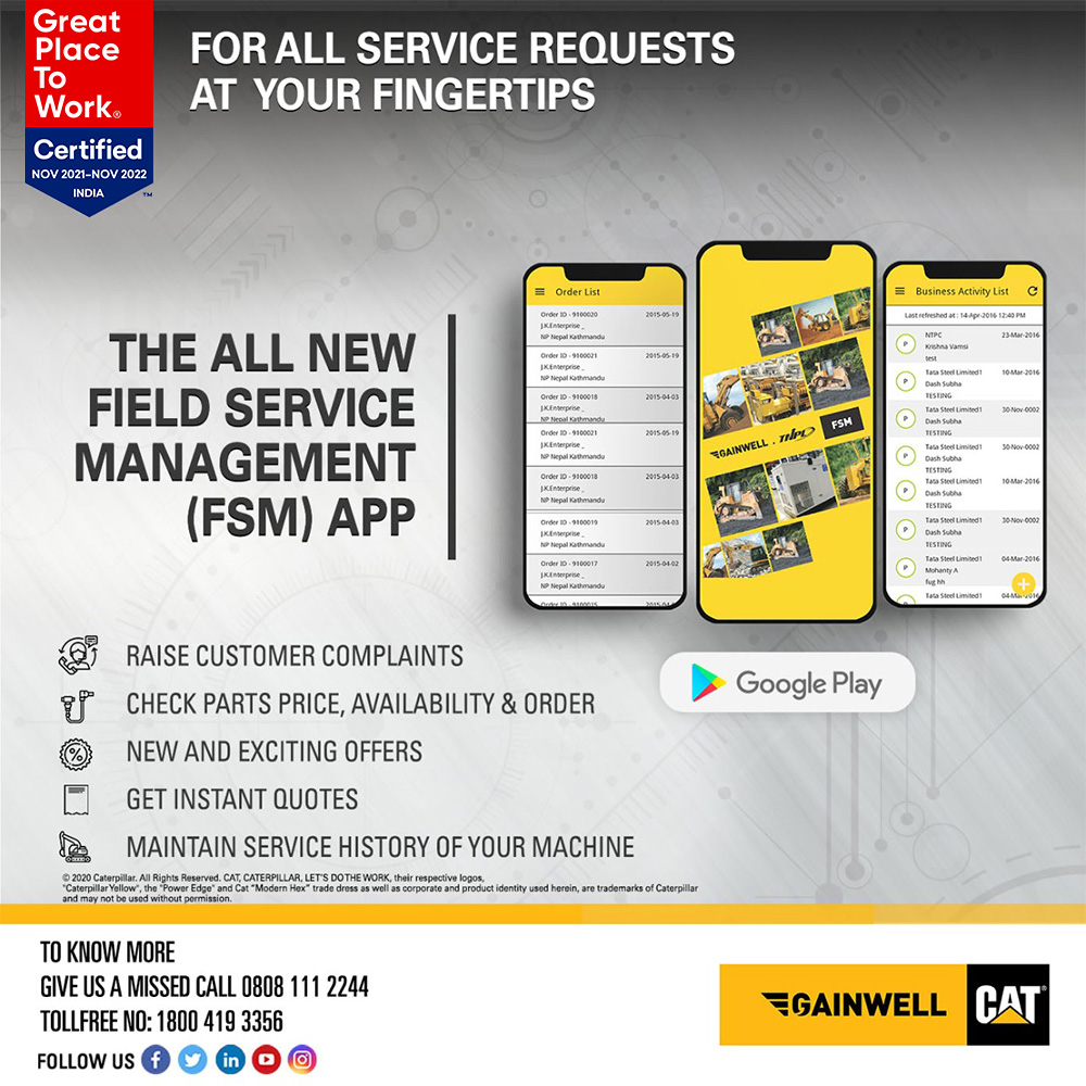 gainwellcat's tweet image. The All New FSM App: For all service requests at your fingertips.
Visit bit.ly/33a97o0 from  your mobile to download FSM or call us on toll free no. 18004193356 to know more.
#GainwellCAT #FSMApp #EServe #GainwellCustomerApp #FieldServiceManagementApp