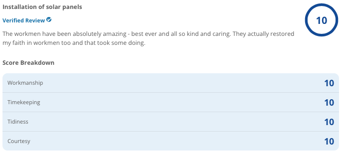 infinityenergy0's tweet image. We received a lovely review yesterday... 2022 has started off really well! 👏
Please add a review to @Checkatrade to let us know your feedback! 🙂 
checkatrade.com/trades/infinit…

#infinityenergyservices #renewableenergy #checkatrade #review #feedback