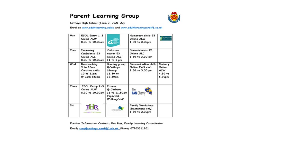 CathaysHigh_PLG's tweet image. Happy New Year to all families for Cathays High school. We are starting back our new term for Parent Learning Group with full Health and Safety procedures to keep students, staff and parents safe while learning new skills. @CathaysHigh.