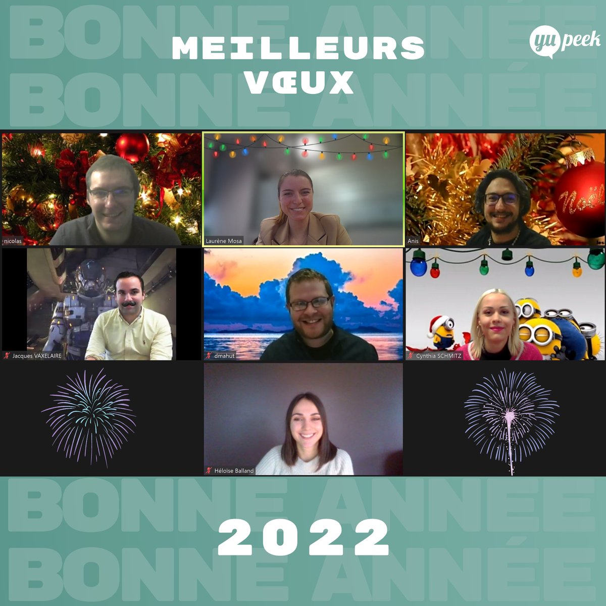 En cette nouvelle année 2022, la Team Yupeek vous adresse ses meilleurs vœux ! ✨

Nous remercions tout particulièrement nos candidats, clients, collaborateurs et partenaires pour leur confiance.

A bientôt pour de nouvelles aventures  🚀