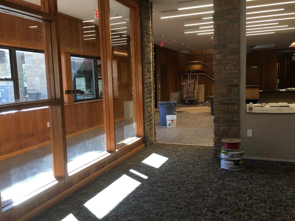 Paradigmarch's tweet photo. Blackwater Lodge update photos, taken on 1/4. Renovations to the Lodge at Blackwater Falls State Park. #wvstateparks #blackwaterfalls #westvirginia #gettuckered #daviswv #architecture #paradigmarchitecture @WVStateParks @WVtourism https://t.co/r6eIr1TWzJ