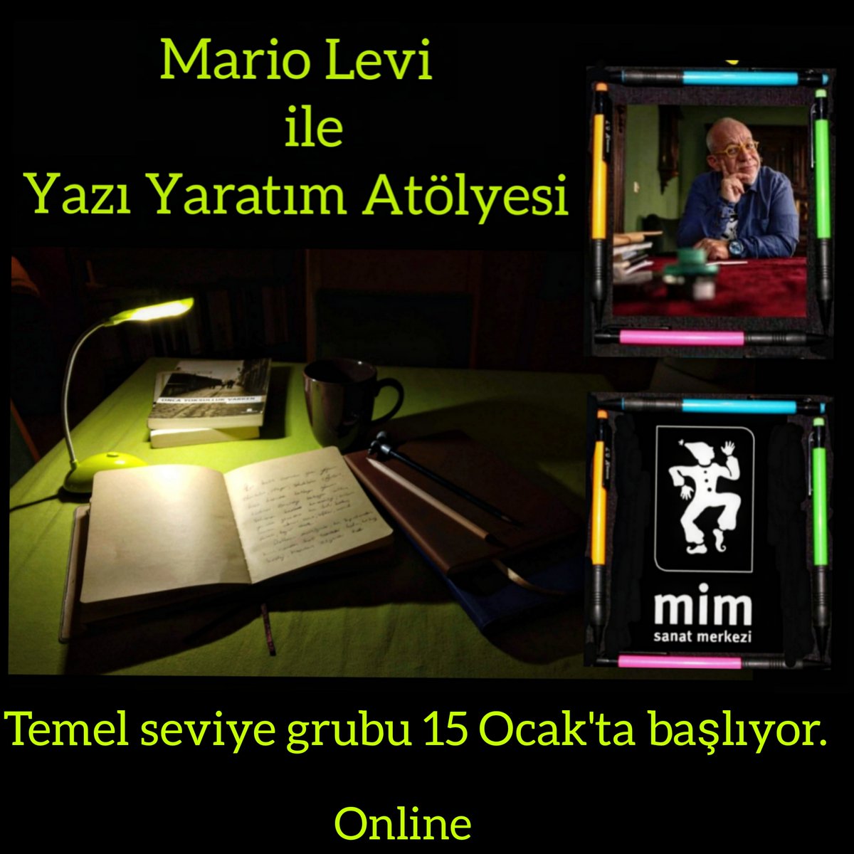 19. yılımıza yeni yol arkadaşlarımızla,yeni hikayelerle umutlu bir başlangıç yapalım istedik.15 Ocak'ta başlayacak, cumartesi günleri 11:00 -13:30 arasında 10 hafta sürecek online atolyemizin kayıtları sürüyor. 
instagram.com/mimsanatorg