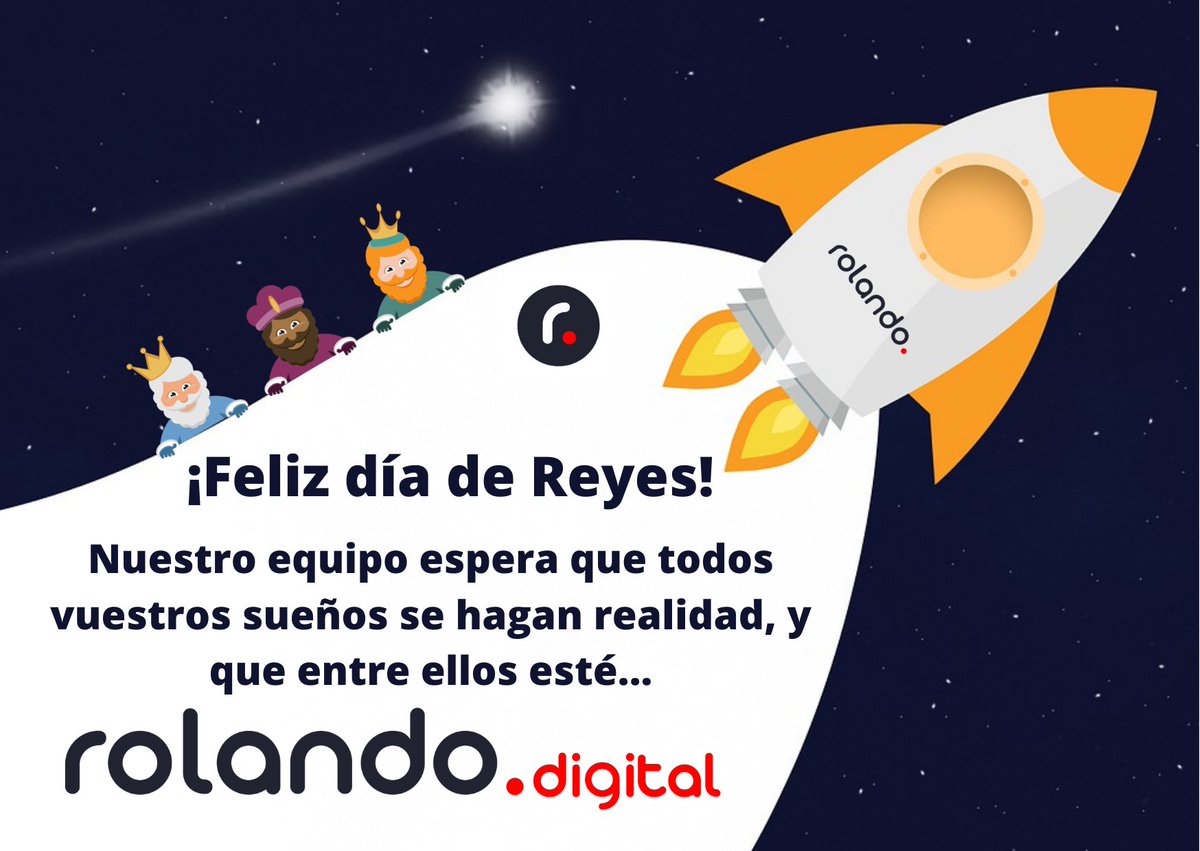 Rolando_Digital's tweet photo. ¡¡Feliz día de Reyes a todos de parte de todo el equipo de Rolando!! 🤴🏻🤴🏼🤴🏿🐫

@franciscoabadg @INMACARJONA @C_Vallecillo @rachelplapla @joavico @CrisAntonMoreno

Y como dijo Baltasar... ¡¡no os perdáis https://t.co/fJr4VVSZua
!! 🙈

#saas #rolando #ecommerce https://t.co/c5iRootJVH
