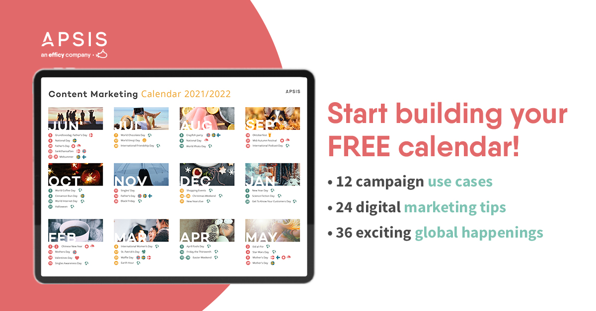 APSIS's tweet image. New year, new marketing plan. Do you have your team set up for success? 

Make sure you stay up-to-date with our Content Calendar so you don't miss out on any major business opportunities!

bit.ly/3FSc6Eg