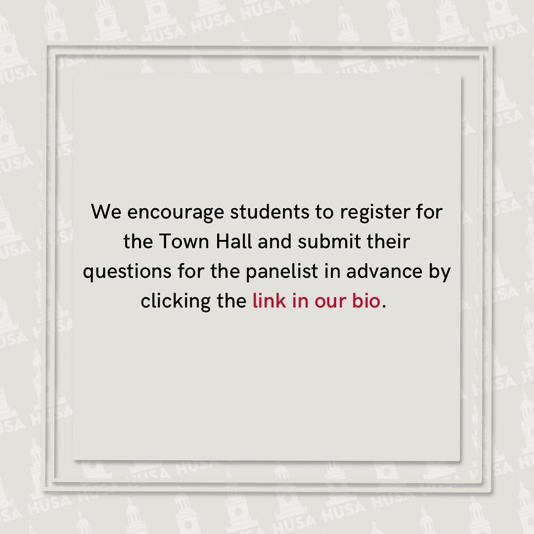 🚨Provost Anthony Wutoh will host a town hall meeting for students and parents regarding the planning for the Spring 2022 semester tomorrow​,​ Jan. 6​th​, at 5:30 PM 

Students can register for the Town Hall and submit their questions in advance by clicking the link in ​our bio.