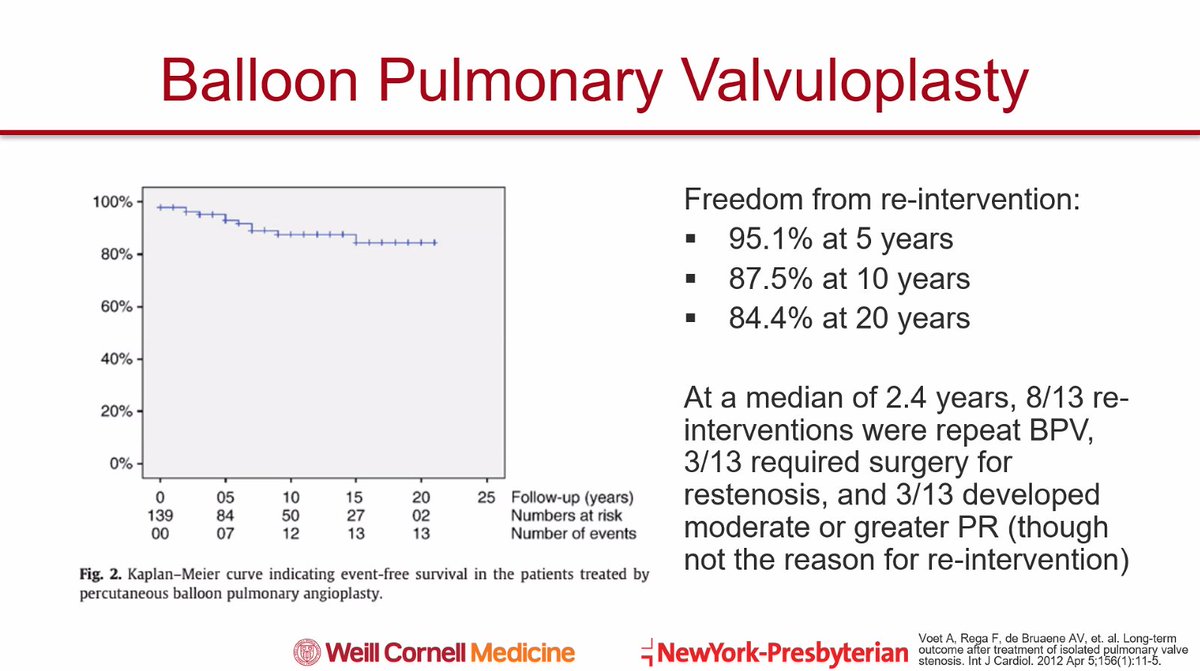 Morning report with third-year fellow @amritakMD on a case of pulmonic stenosis. Main stay for management for patients with severe PS is balloon pulmonary valvuloplasty. Patients often remain free for intervention for more than 20 years. #cardiotwitter