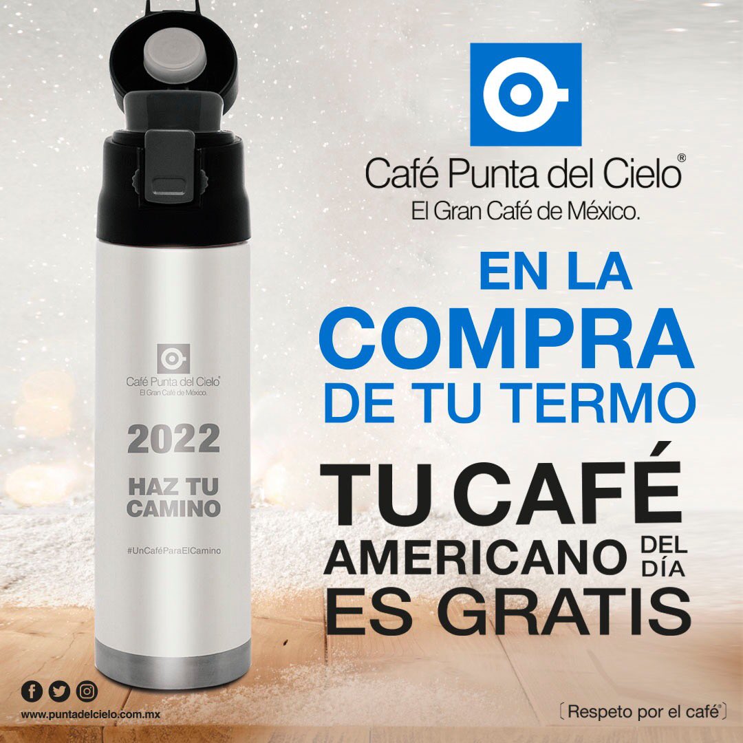 En la compra de tu termo de temporada el café va por nuestra cuenta
#PuntaDelCielo #UnCaféParaElCamino