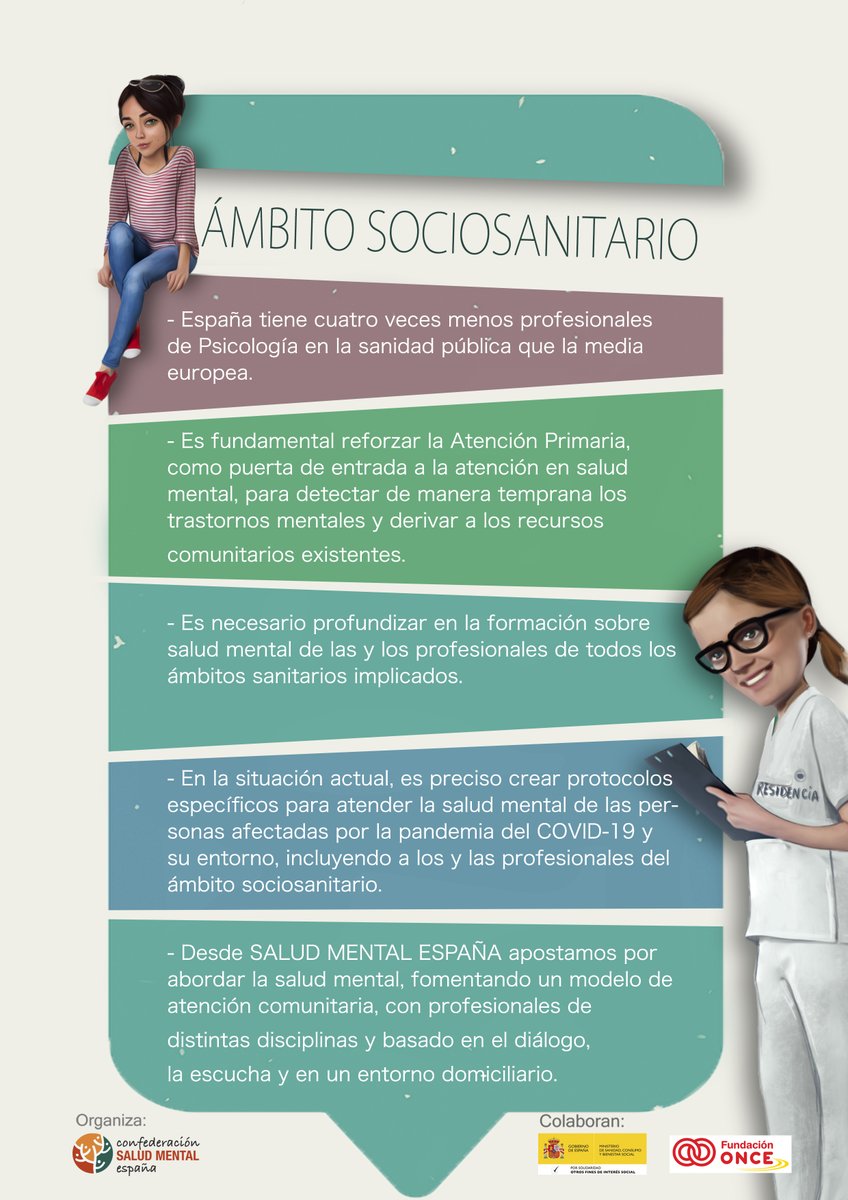 consaludmental's tweet photo. 👩🏿‍⚕️👨🏻‍⚕️ En las últimas semanas se habla en los medios de comunicación de la #SaludMental del profesional sanitario que ante la pandemia del #COVID19 vuelve a sufrir estrés en sus puestos de trabajo.

Por ell@s y por tod@s es necesario reforzar los recursos en la #SanidadPública 👇🏿 https://t.co/5Bb97vX3V0