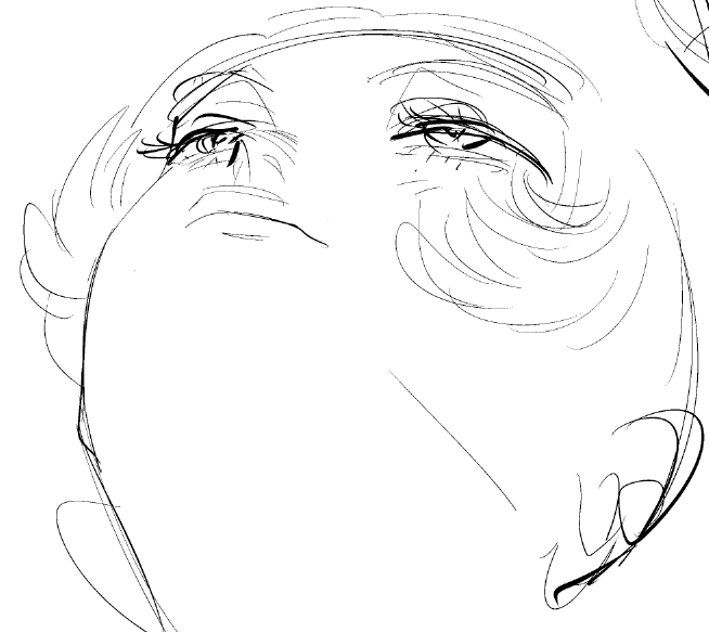 このくらい斜めの角度ならギリ耐えられるけど正面の煽りの顔マジで描ける気がせんのですが 