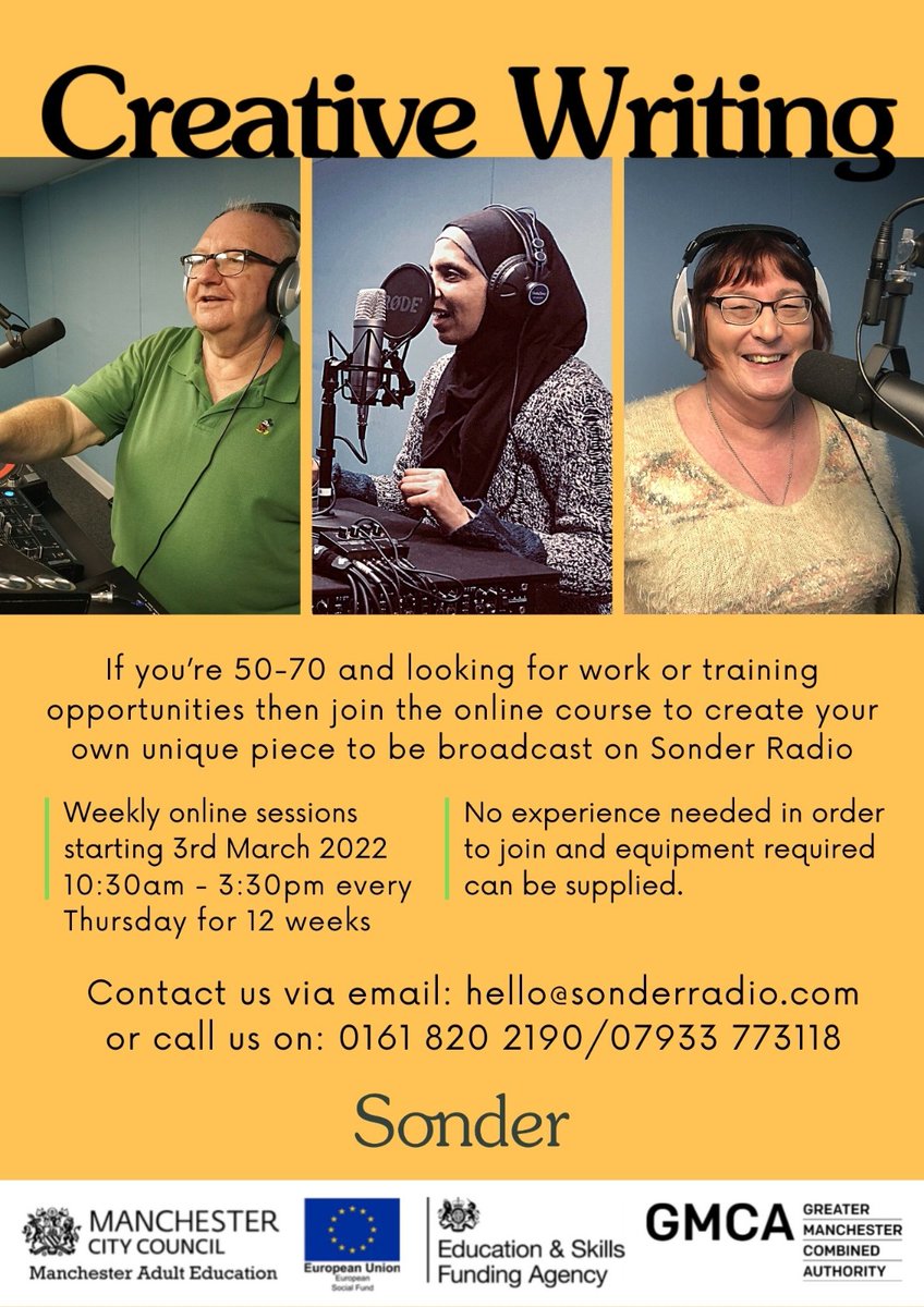 SonderRadio's tweet photo. We've got two new runs of our Let's Get Musical and Creative Writing courses coming up on the 7th Feb and 3rd March - check out flyers below for more info 📻
Check out some of the great testimonials from past participants: https://t.co/gQWsuWUWL4 https://t.co/J7EVJHXeVw