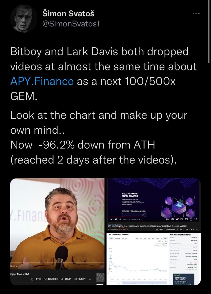 cryp_tch's tweet photo. @TheCryptoLark explain this then lark? You’re just a big shiller https://t.co/hHhIe0rSD1
