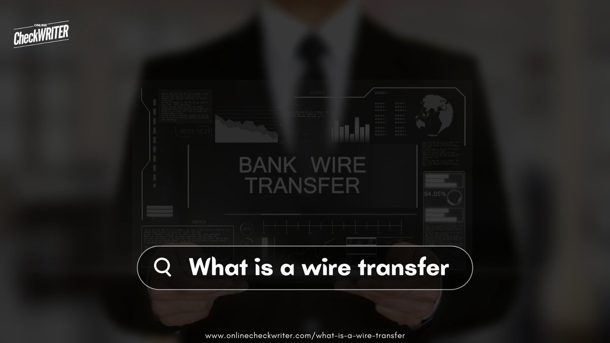 webcheckwriter's tweet photo. https://t.co/kkyfyA1hCZ
A wire transfer facilitates money transfers electronically across a network of banks. Online Check Writer allows you to make wire transfers for free without any charge.
#WireTransfer #AchPayment #AchTransfer https://t.co/cjNrLKmbJn