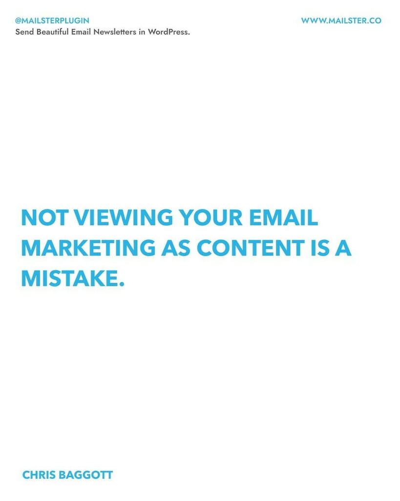 Not viewing your email marketing as content is a mistake.

- Chris Baggott

#successquote #inspirationquotes #inspirationalwords #quoteoftheday #motivationquotes #quote #positivevibes #personalizeditems #personalized #designyourown #emailmarketing #women… instagr.am/p/CYWas5AotnF/