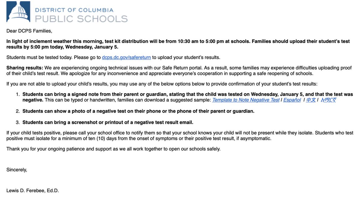 VJablow's tweet photo. When an entire test to return to school program is botched, but no one admits the imminent danger this failure poses.

(Maybe you want to call @DCPSChancellor about this, too, @ChmnMendelson, and express your concern?) https://t.co/qtJGS7X3cK