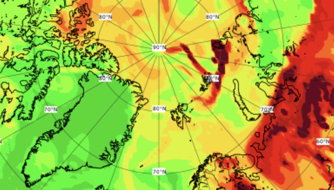 NikeSkywalker's tweet photo. 🤯 Abbiamo massicce emissioni in superficie di #CH4 dal Mar di #Kara e di #Laptev in #Russia. I dati termici del satellite #Copernicus non mentono. Nessuno sa cosa stia accadendo sotto l'oceano #Artico. Anche in #Antartide il #Metano è in aumento. Questa è la crisi climatica. https://t.co/csFzHz26gA