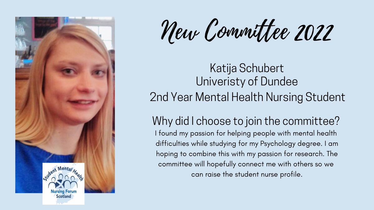 StudentMHNFScot's tweet photo. Day two of introductions!
First up today we have @KSchubert7 from @UoDHealthSci! Working within @NHSTayside and @nhsfife!
#StudentMHNFScot #SMHNFS #StNurse https://t.co/peGr1DEAwc