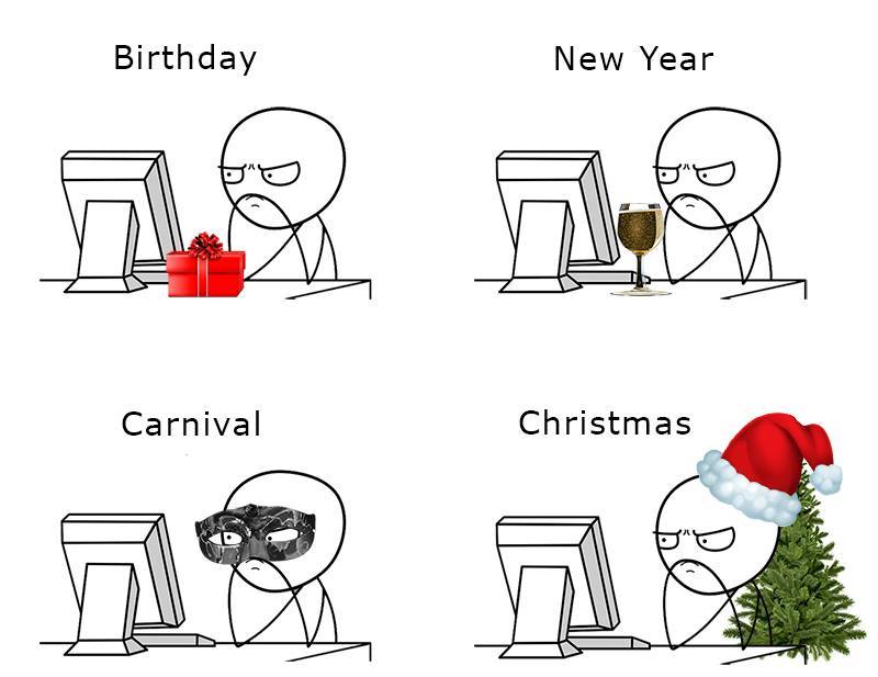 CodesDope's tweet image. A programmer at every occasion...👨‍💻 #HappyNewYear