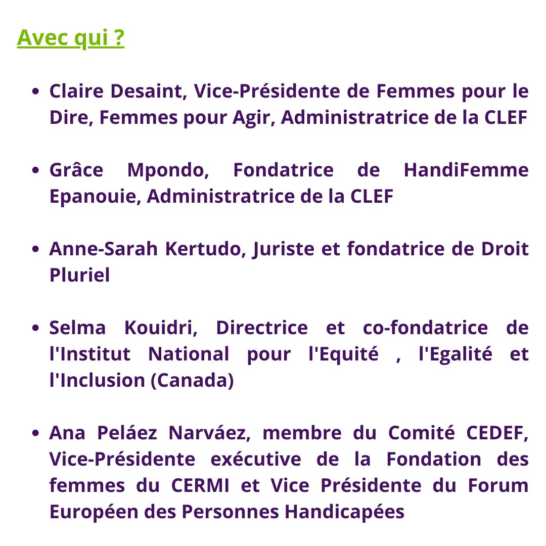 ClefFemmes's tweet photo. 📣INSCRIVEZ-VOUS DES MAINTENANT AU PROCHAIN MARDI DE LA CLEF : https://t.co/Snpv1JBEzK... 

✨L'empowerment des femmes en situation de handicap

🟣Mardi 11 janvier, de 18h à 20h, à distance uniquement, par ZOOM

⬇Faites défiler pour retrouver le programme de la conférence!*

1/4 https://t.co/0ep33MxmF0