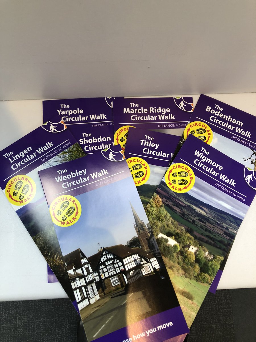 Great news! These walks leaflets have been reprinted. Free from the TIC. #herefordhour @VisitHfds @EatSleepLiveHfd #walkersarewelcome #leominster