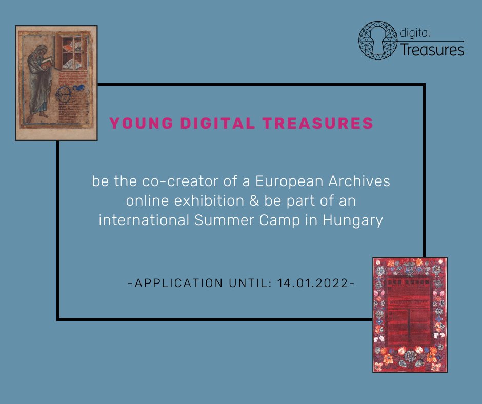 icaruseu's tweet photo. YOUNG DIGITAL TREASURES

Submit your project now &amp; be part of an international #summercamp in #hungary ❗️

💎https://t.co/RW6zkWeb5G💎
Share it with your friends ❤️

@ArchivosEst @Arkivverket @Malta_Archives 
@MTU_TEL_Team 

#eudigitaltreasures #Europeanness #EuropeanArchives https://t.co/q1lk4wYCD5