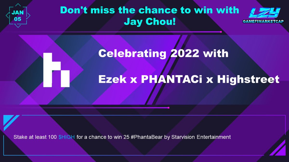 degame_l2y's tweet photo. 🕶️#phantaci, a fashion brand founded by 🎤#Jaychou🎤 in 2006, is jointing @Highstreetworld to offer a chance to win 💵25 #PhantaBear💵 by Starvision Entertainment @EzekClub!
Find out more: 🔗https://t.co/HUjaJW679L
#L2Y #Airdrop #JayChou #EZEK #NFTs https://t.co/Zf7GGSyTBs
