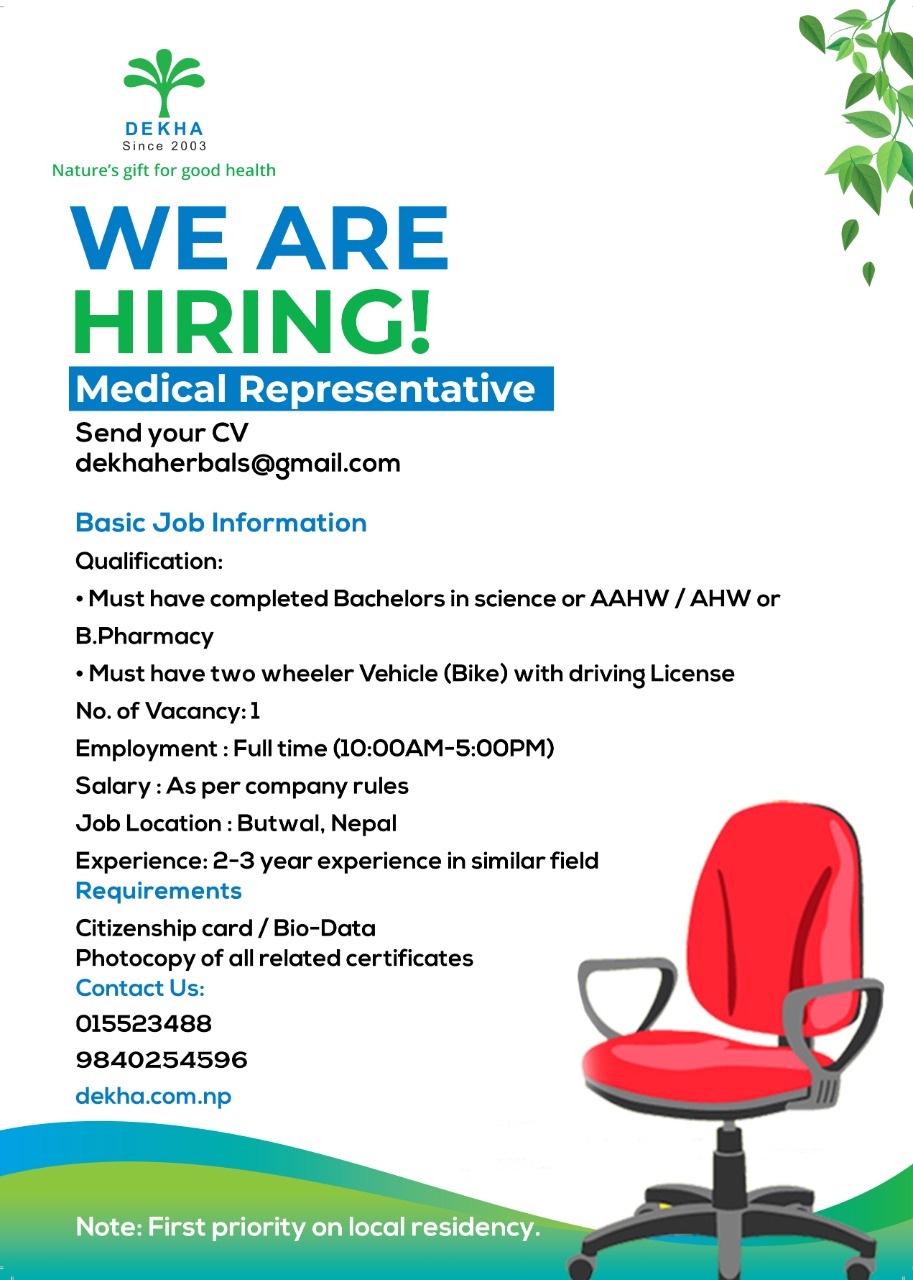 dekha-herbals-auf-twitter-vacancy-post-medical-representative-qualification-bachelor-in-science-or-aahw-ahw-or-https-t-co-5acrqqww1m-job-location-butwal-nepal-employment-full-time-10-00-am-to-5-00-pm