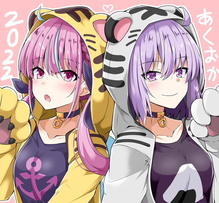 湊あくあ 「遅くなりましたが2022描き始め!
今年もあくおかはもちろん、いろいろ描いていき」|いちみ＠ホロ学、あくおか本委託中のイラスト
