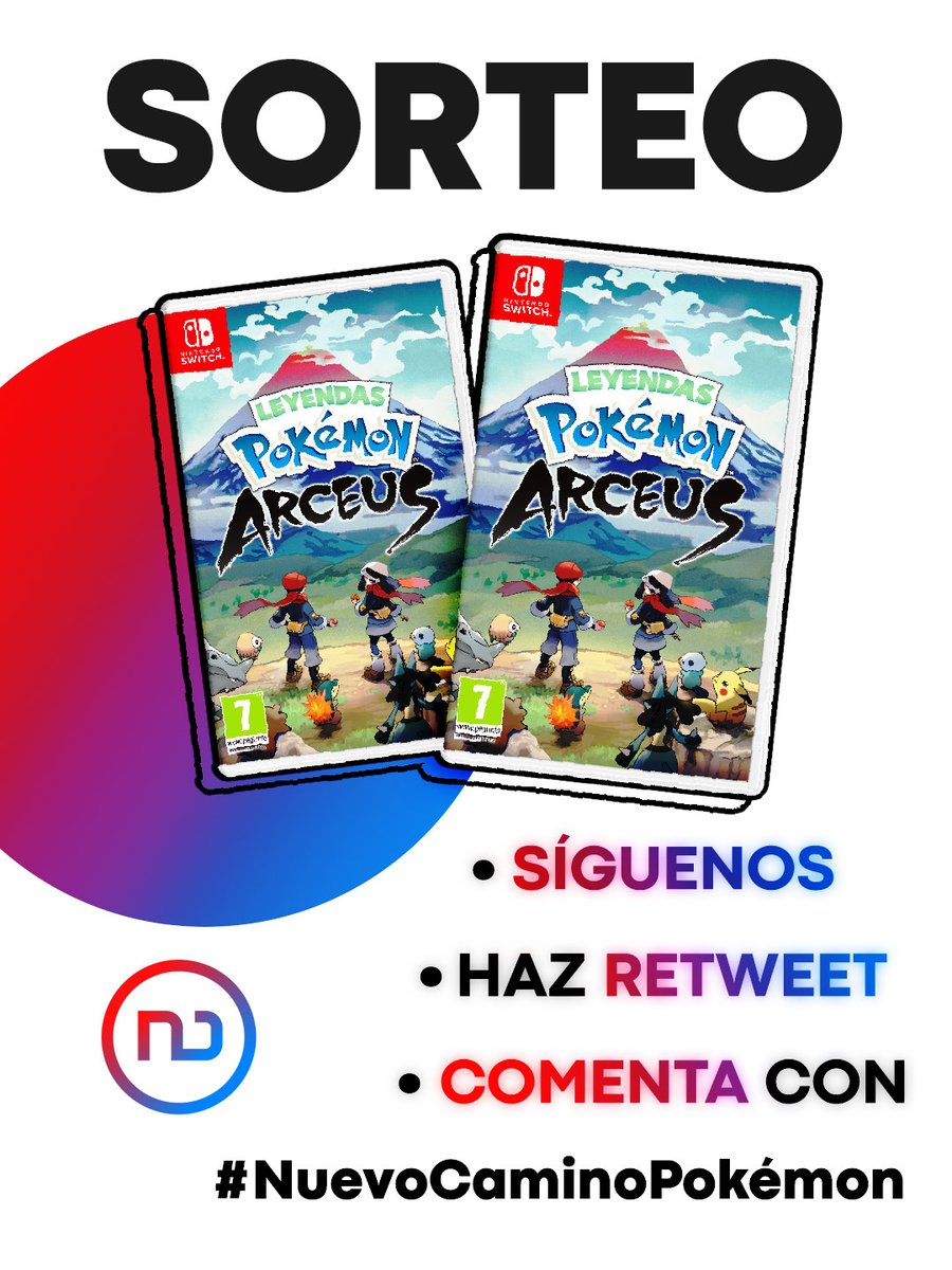 Nintenduo's tweet photo. ❤️ ¡SORTEO de 2 LEYENDAS POKÉMON: ARCEUS para Nintendo Switch! 💙

✅ Sigue a @Nintenduo
✅ Haz Retweet a este Tweet
✅ Responde con #NuevoCaminoPokémon diciendo qué es lo que más te gusta de Leyendas Pokémon.

¡Mucha suerte entrenadores! https://t.co/I9FhQHEEhw