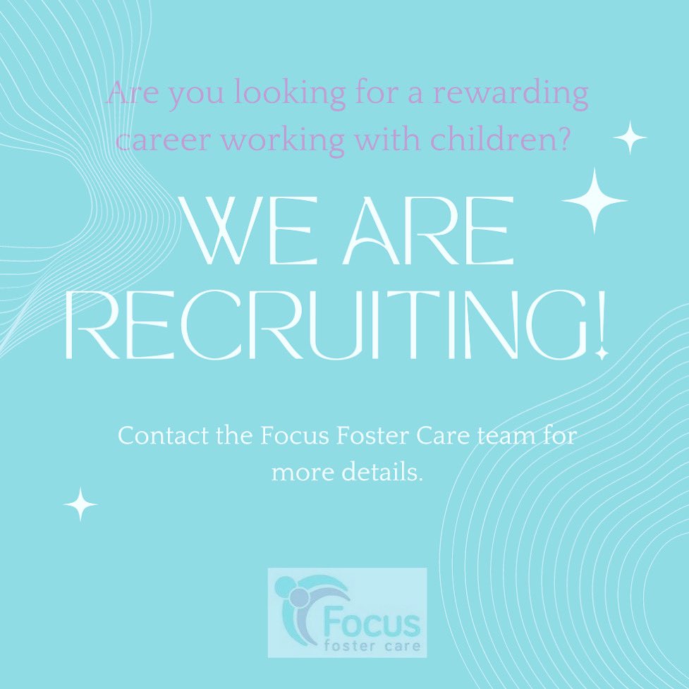 Looking for a career in foster care this year? 

We are currently recruiting in spring and hard working people to join our team of foster carers. 

Contact us today for more details - admin@focusfostercare.com 

#Recruiting #HiringNow #WestMidlands #foster