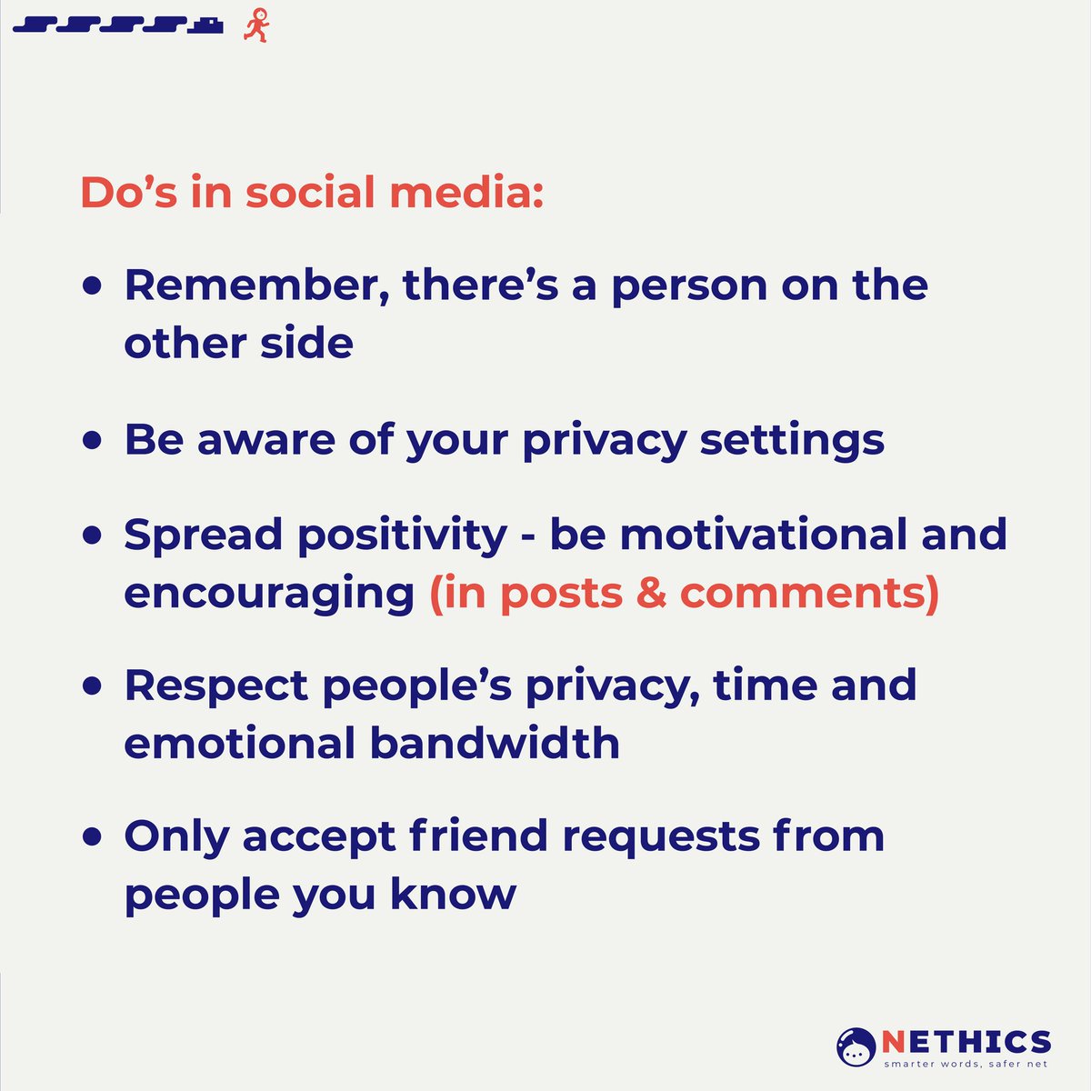 NETHICSUSM's tweet photo. With the new year, comes some new FACTS! ๐ฅณ
A few weeks ago, we taught you all about netiquette. But how exactly does one practice netiquette in their daily lives? ๐ค
#NETHICS #SaferNET #NEThink #BeNETHICS #SmarterWordsSaferNet https://t.co/pEph9WbLIv