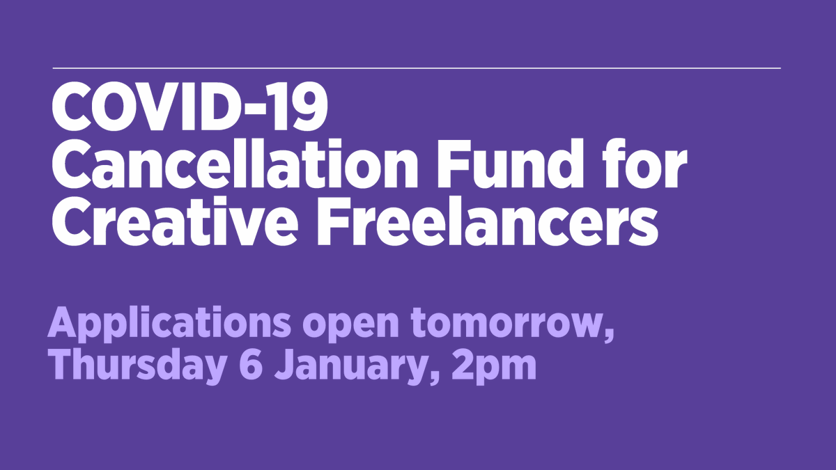 🔔 The Cancellation Fund for Creative Freelancers opens for applications at 2pm tomorrow 🔔

Read the guidance and register your online account ahead of time at: creativescotland.com/funding/fundin…