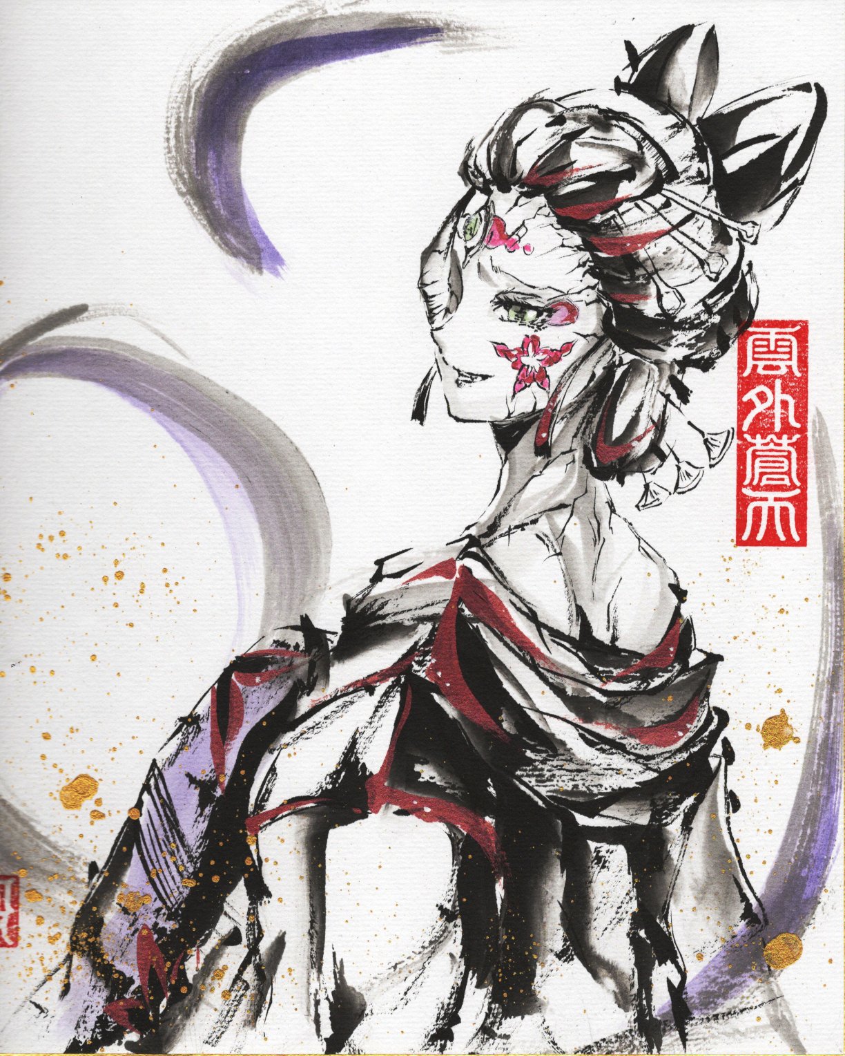 水墨画　絵　絵画 イッスン＠水墨画 India-ink drawing 絵描きはフォロバ80