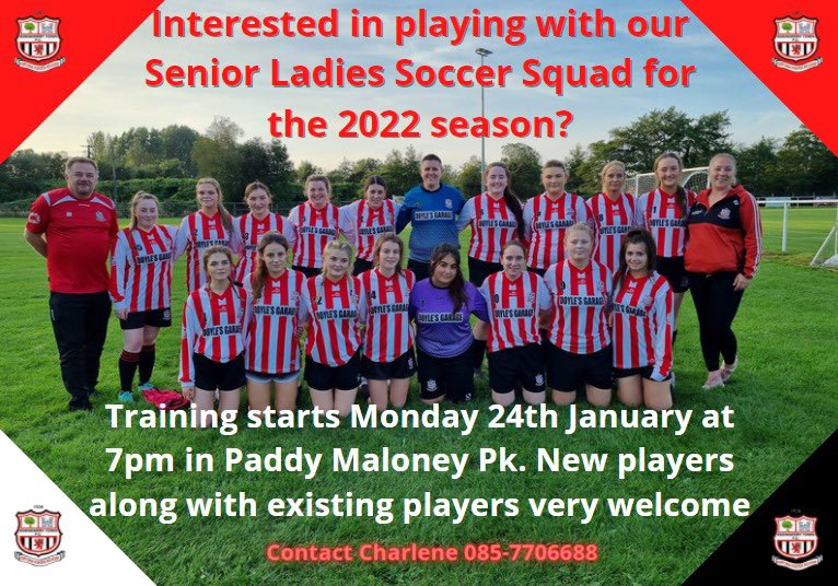 Ladies soccer is back on 24th January at 7pm in Paddy Maloney Pk. If you are interested in being part of a team &amp; getting fit, come down and try it out. All skill levels very welcome #COTT🇾🇪 <a href="/offalylocalnews/">Offaly Local News</a> <a href="/westmeathtopic/">Westmeath Topic</a> <a href="/kildareleague/">kildareleague</a>