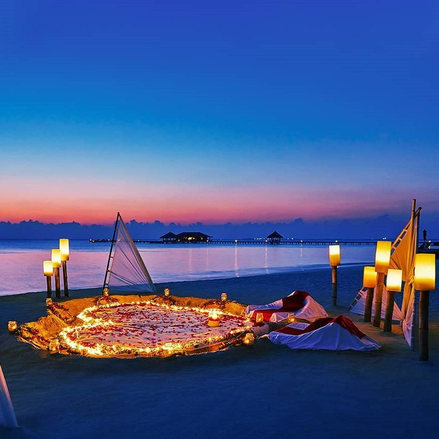 TajMaldives's tweet photo. Dinner for two with a mesmerizing view 😍
The island of love awaits your presence at #TajExoticaMaldives 

Book your dream vacation now: https://t.co/3G02rdFOOh

#LifeAtMaldives #UniqueDiningExperience #RomanticDining https://t.co/L9FWAIZWeq