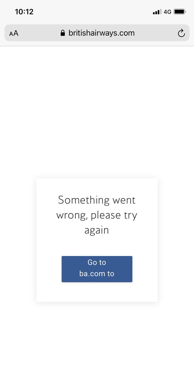 Sara__Cassidy's tweet photo. @British_Airways I have been trying to amend flights to New York after my flights were cancelled but keep getting this error message. Can you help please https://t.co/pGzbUYpBCp