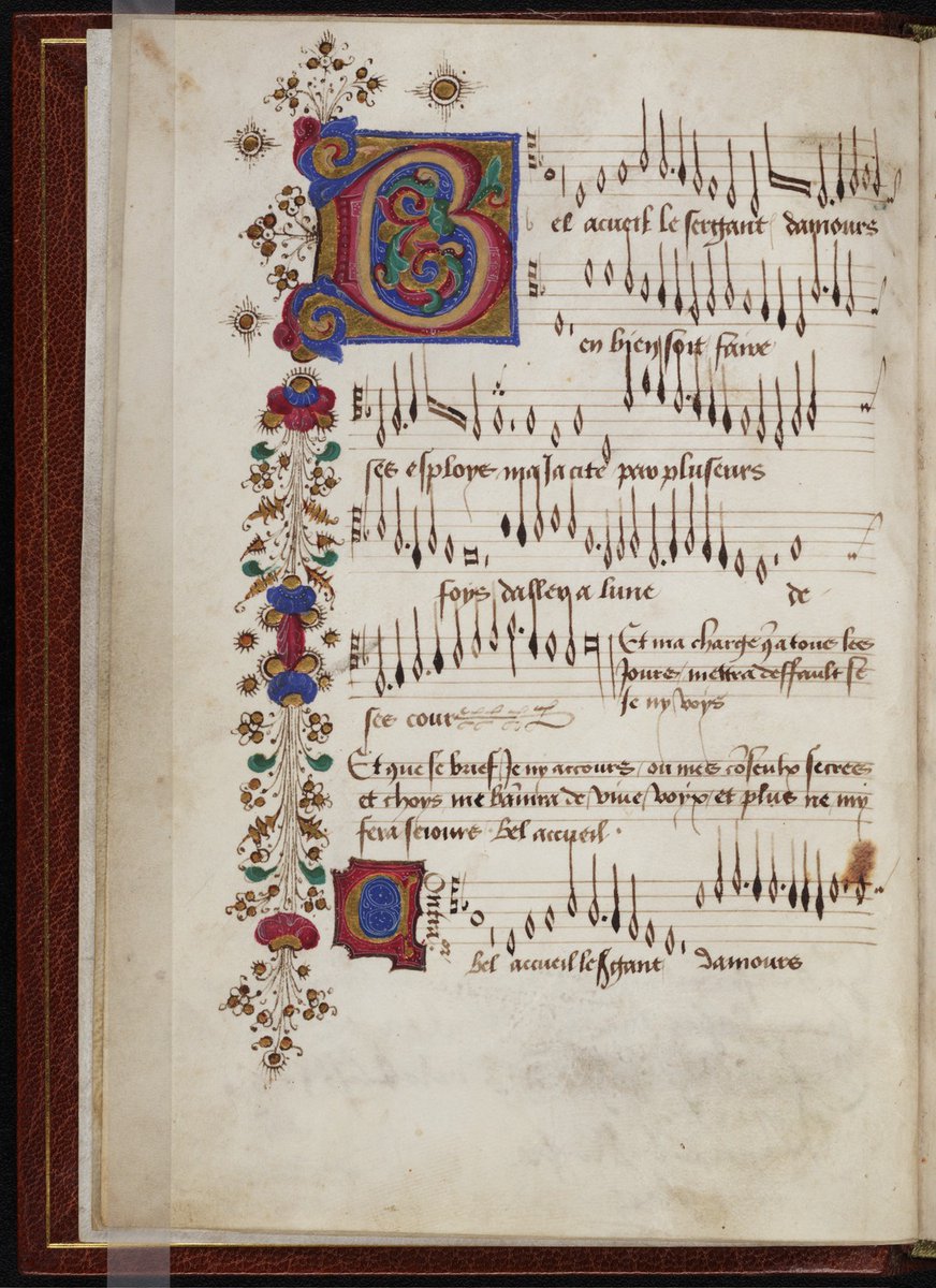 BeineckeLibrary's tweet photo. Mellon Chansonnier 
One of the world's most celebrated collections of medieval songs. Complete work digitized: https://t.co/yBSJohDzsN https://t.co/r1wn09BKKz