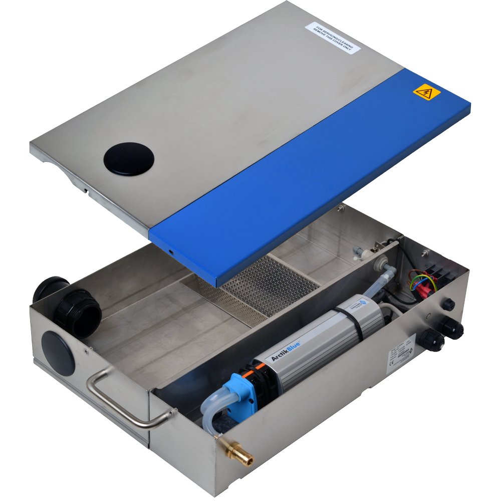 We have added Blue Diamond ArctikBlue to our stock.
What you need to Know
• Low profile (68mm)
• Easy to install
• Self priming 
• Runs the system dry
• Can remove sludge and slurry
• Fault free sensing
• Designed for smaller free standing fridges
• Easy and simple to fit
