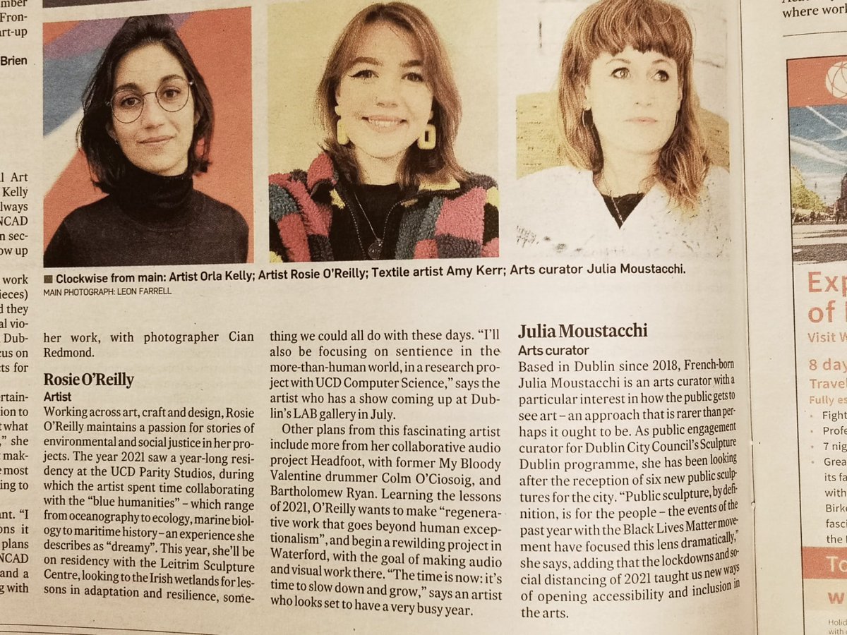 jujubmouss's tweet photo. Honoured to start the year with a mention in The Irish Times - 50 people to Watch in 2022 🙏😊 Glad to see the importance of how art is engaged with by the public under the spotlight! Exciting challenges ahead for 2022 🥳 https://t.co/jkMAIgRXCy https://t.co/mkwZpJAVsd