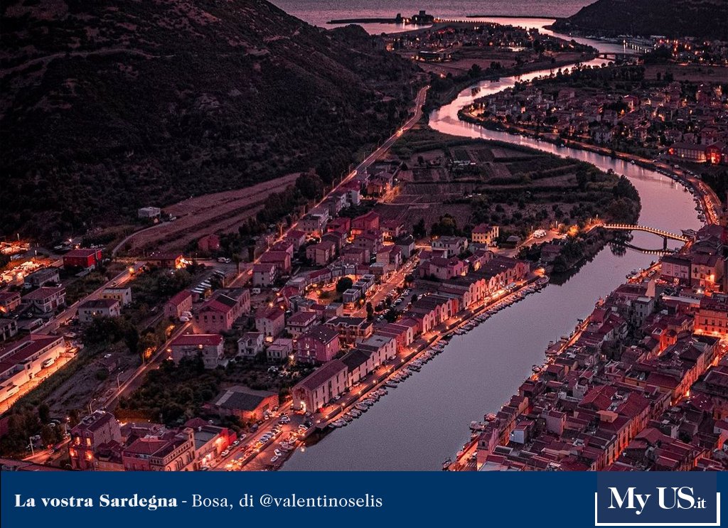 UnioneSarda's tweet photo. #LaVostraSardegna - Buongiorno e buon venerdì #7gennaio a tutti voi con questo meraviglioso scatto aereo del borgo di #Bosa. https://t.co/PHOCW9KsYU