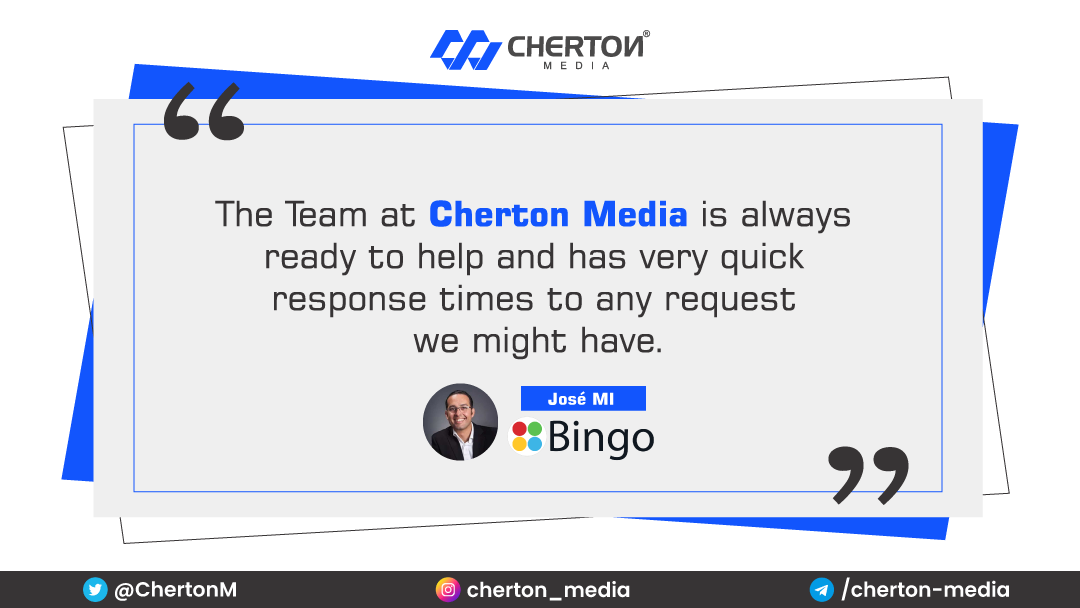 ChertonM's tweet photo. Happy to be associated with @officialBingo_ 🥳

Positive feedbacks and happy clients are something we always aim for. Delighted to hear such beautiful words for our work.✨

->> Work Smarter! Use Bingo! 
https://t.co/qaItqltRMf

#client #marketing #feedback #blockchain. https://t.co/o5PtTT7vtX