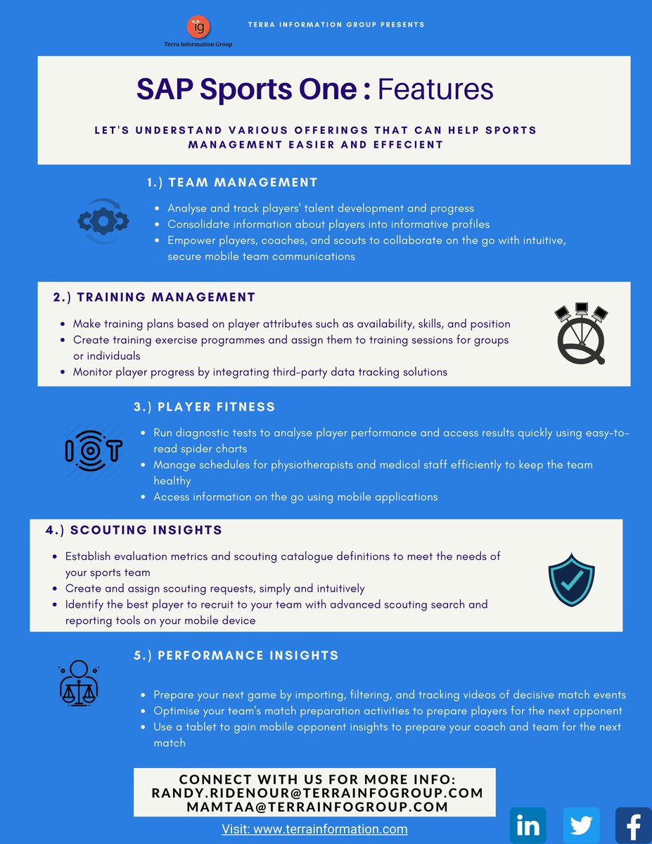 terra_info_grp's tweet photo. Let's understand the offerings of SAP Sports One that can help in ease of Sports management. Contact us for demo or more information.
#SAP #SportsOne #tigerinu https://t.co/AbGbfnmlb4
