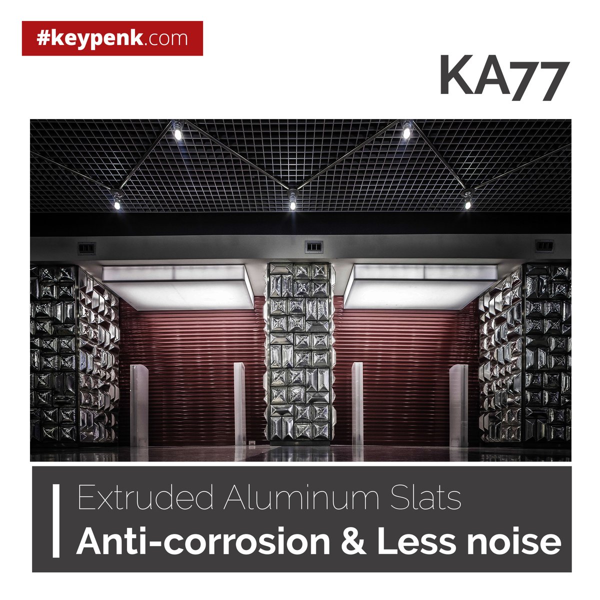 Keypenk's tweet photo. KA77 – Extruded Aluminum Slats
Extruded aluminum profiles are resistant profiles compare to standard mid-size door profiles. 
Anti-Corrosion
77 mm profile height
Less Noise
#rollershutters #rollingdoors #industrialdoors #keypenk #kepenk https://t.co/RyIxRn8okQ