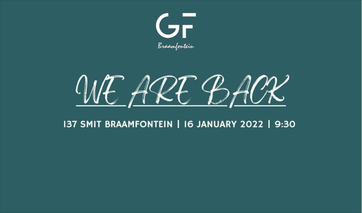 GodFirst_Braam's tweet photo. Hi friends. We hope you had a great festive season. We look forward to having you back in the city for a great 2022. #GodFirst Braam https://t.co/jtJkYDTVfY