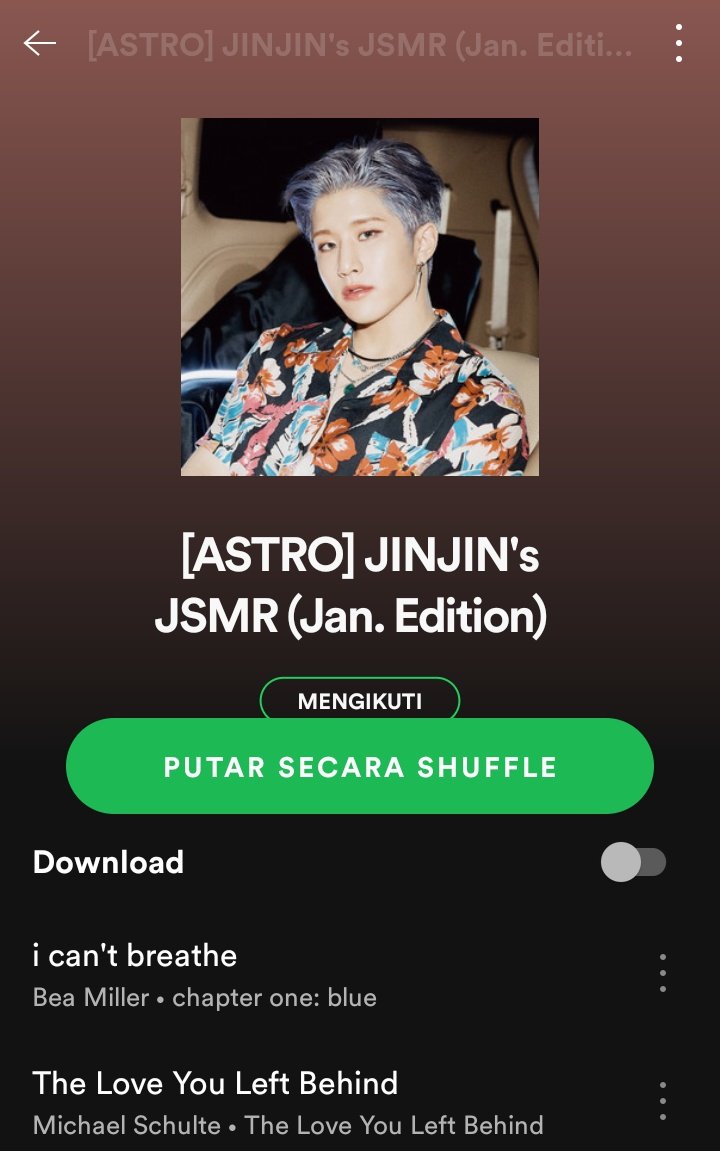 binwoosky's tweet photo. @offclASTRO The songs in your playlist JSMR are very suitable for my taste please continue to fill it with other songs! I like it very much!
#아스트로 #ASTRO  
#Restore_JINROCK  #숨좀쉬자  #JINJIN_ROCKY
#진진   #JINJIN https://t.co/LLwMvmBNkZ