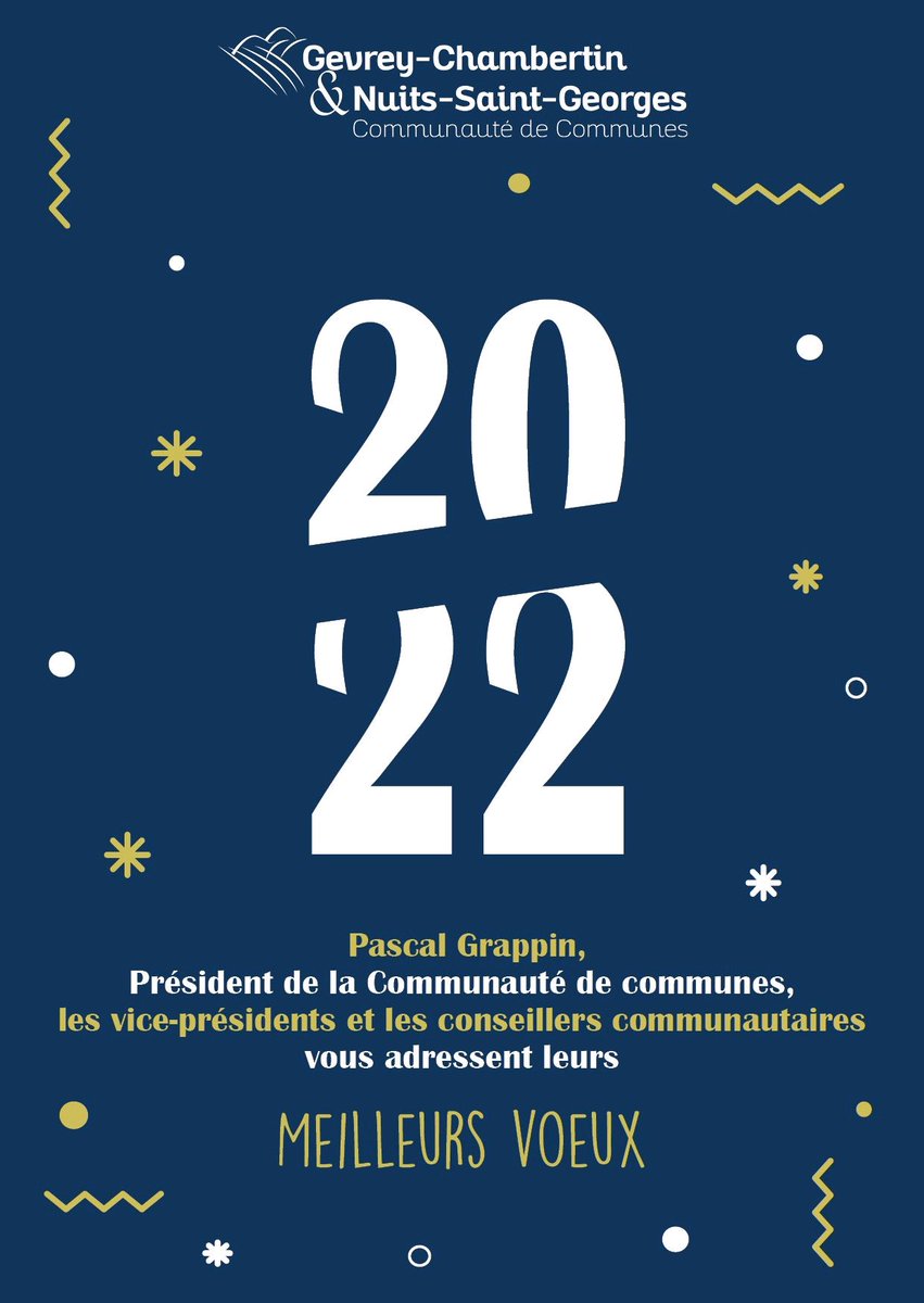 CCGevreyNuits's tweet photo. @PascalGrappin, Président de l'intercommunalité, les vice-présidents et les conseillers communautaires vous adressent leurs meilleurs vœux pour cette année #2022 https://t.co/gknkLtR0Rr