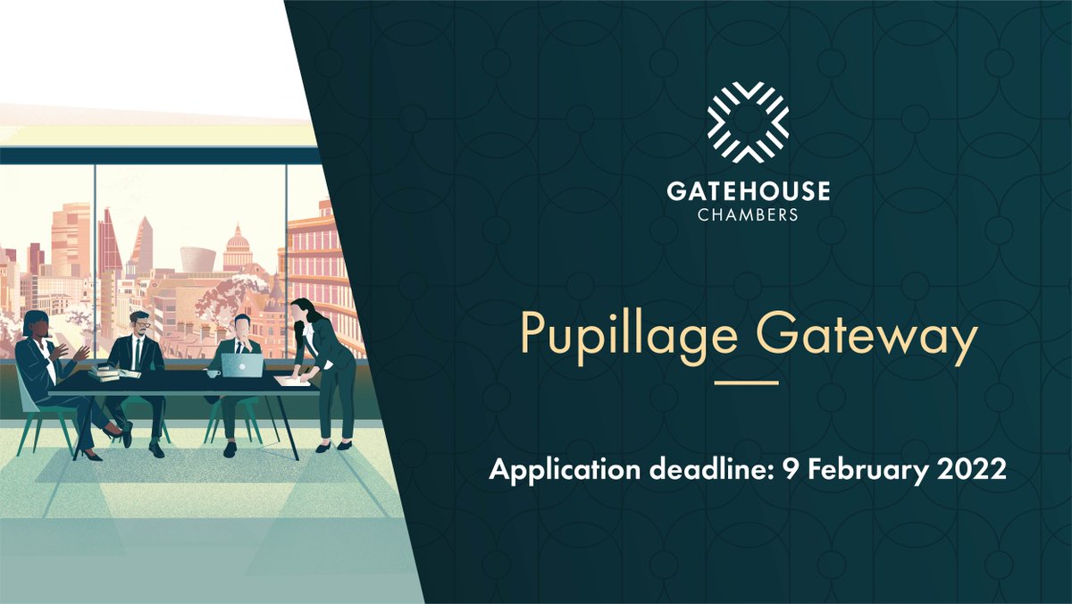 The #PupillageGateway is now open for applications and will close at 14:00 on Wednesday 9th February. Find out more about #pupillage <a href="/gatehouse_law/">Gatehouse Chambers</a> on our website: bit.ly/3pUZYwA